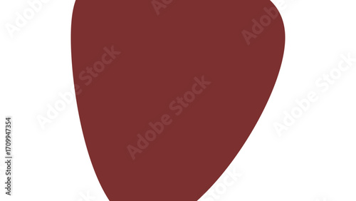 Abstract curved shape with a rich reddish-brown color on a clean white background. Ideal for minimalist designs, graphic elements, or modern backdrops.