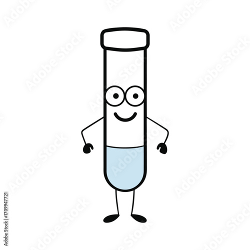 Test tube science mascot vector art
