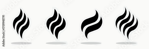 Smoke icon vector set. Steam symbol illustration.