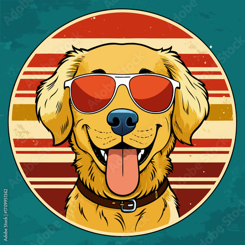 logo con un cane che indossa occhiali da sole 01