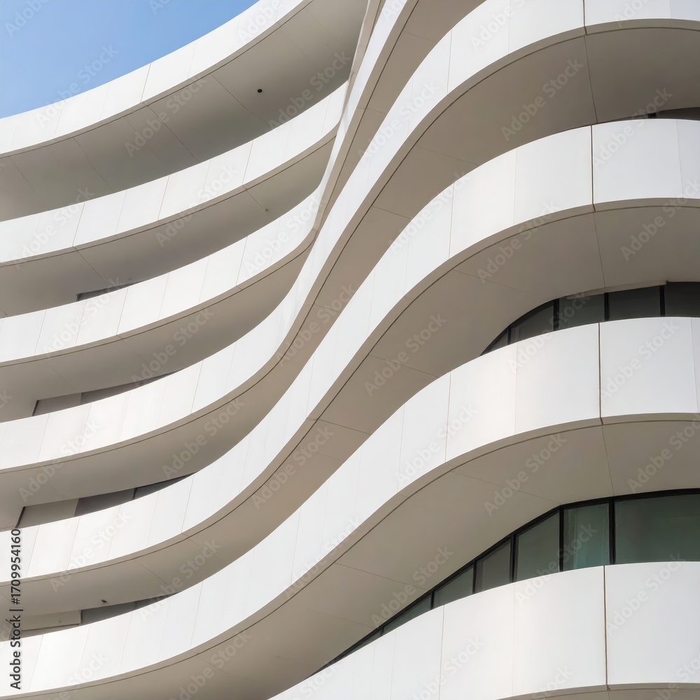 Obraz premium Modern Futuristic Building with Curved Architectural Design