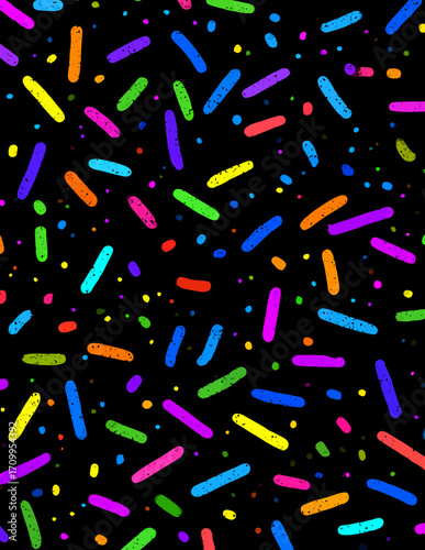 Motif sans couture de confettis vectoriels colorés
