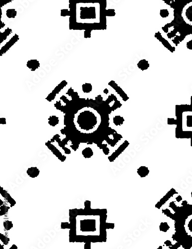 Motif vectoriel sans couture, style épuré, noir et blanc