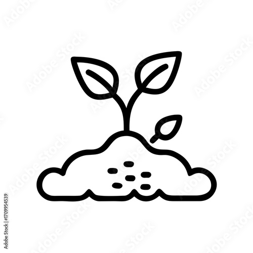 Plant growing seedling in soil icon vector illustration agriculture and gardening concept for web and print