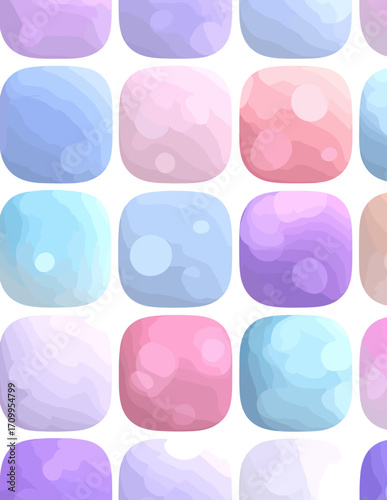 Motif vectoriel sans couture de formes arrondies pastel