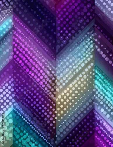 Motif géométrique vectoriel sans couture : diagonales, points lumineux