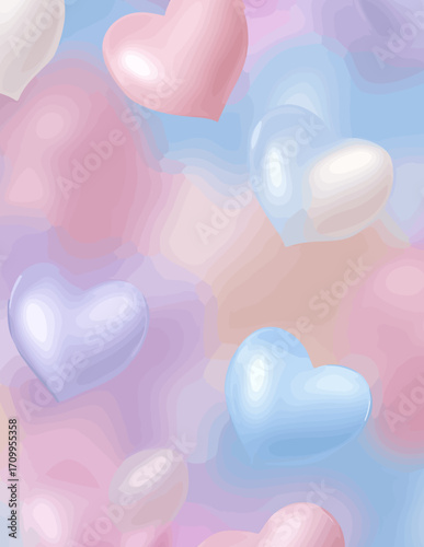 Motif vectoriel sans couture de coeurs pastel doux