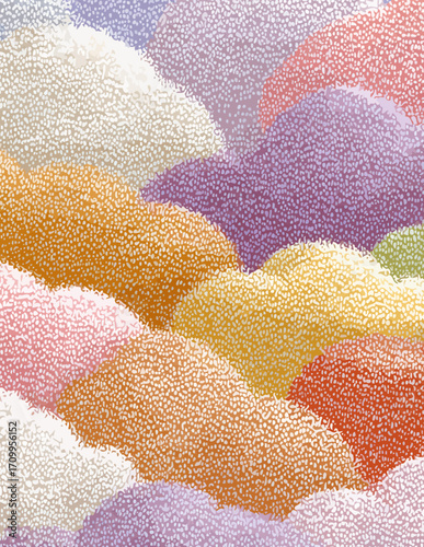 Motif vectoriel sans couture de nuages pastel doux