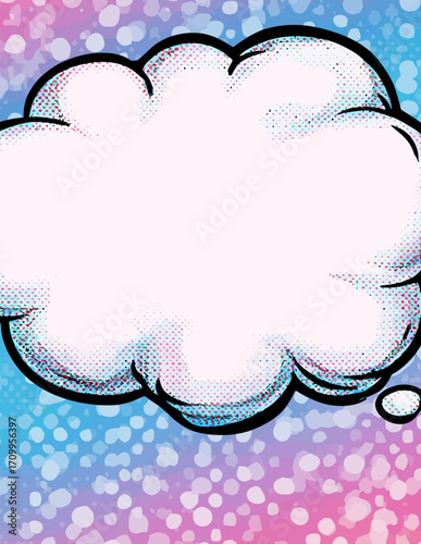 Bulle de dialogue vectorielle, bulle de pensée, illustration graphique