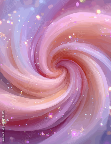 Vortex Pastel Rose et Lilas : Tourbillon vectoriel doux