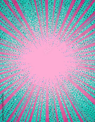 Fond vectoriel abstrait style pop art, rose et turquoise