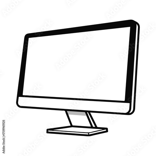 Blank computer monitor design in minimalist style  