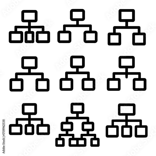 Collection of Hierarchical Structure Diagrams in Vector Format.