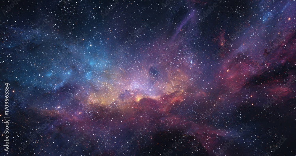 Fototapeta premium Vibrant Galaxy Background with Stars and Nebulae