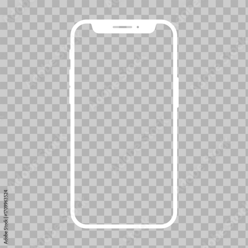 Set of black Smartphone icons. Simple Mobile Phone icon template. White and black. Vector illustration
