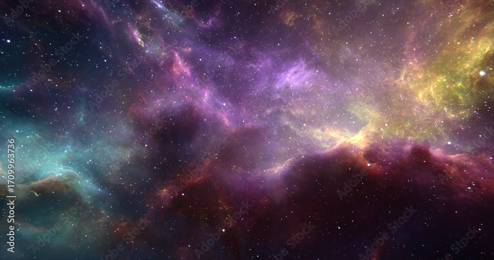 Fototapeta premium Vibrant Galaxy Background with Stars and Nebulae