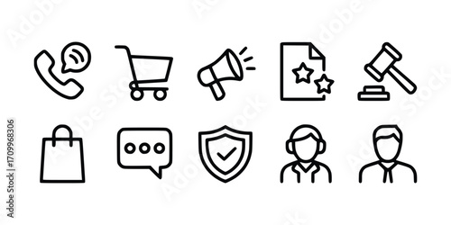 Set of essential business thin line icons for modern company concept