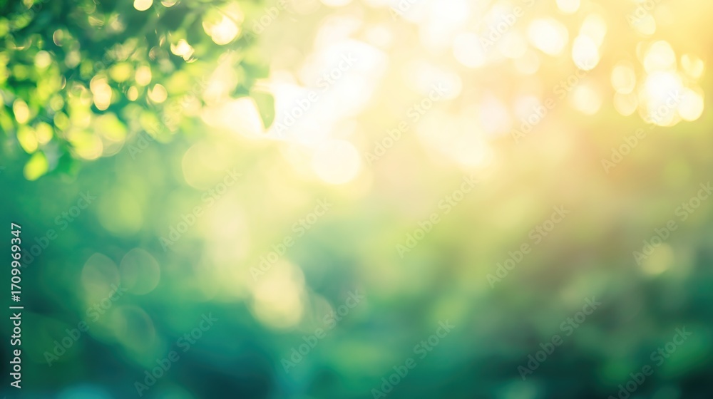 Obraz premium bokeh. An abstract nature scene with blurred trees and soft sunlight creating a dreamy effect. travel magazines, destination branding, designed for travel destination branding.
