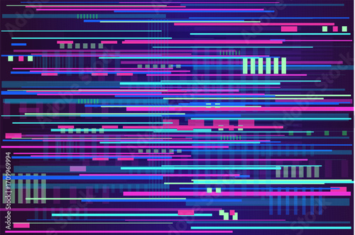 Glitch pixel line background. Screen noise broken tv futuristic bg. Video Damage Overlay Retro overlay. Monitor lag. 