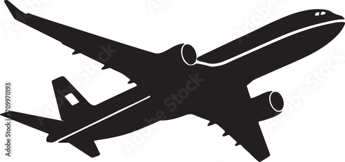 Vector illustration of an airplane in flight