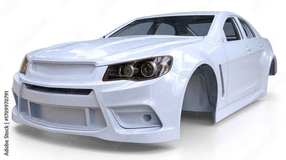 Fototapeta premium White racing car model