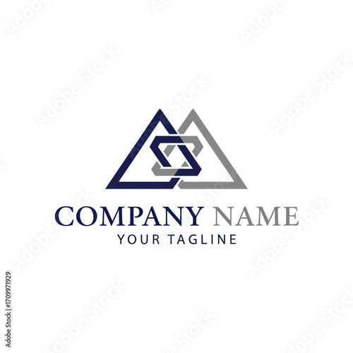 A modern logo design featuring interconnected triangles and a stylized geometric shape. Free Download A modern logo design featuring interconnected triangles and a stylized geometric shape. - GFXLoad