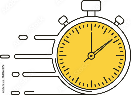 Dynamic stopwatch illustration signifies speed and efficient time management for modern projects