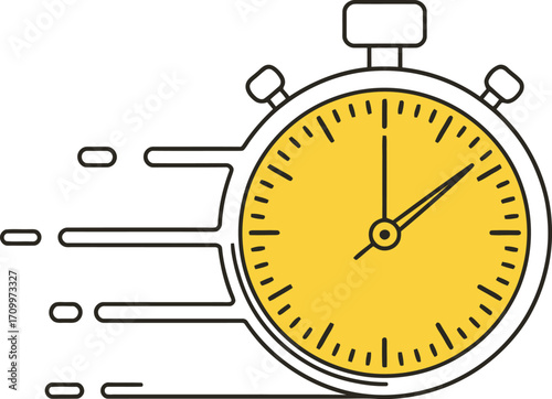 Dynamic stopwatch illustration capturing urgent speed and efficient time management