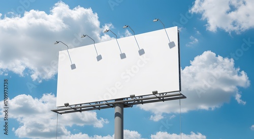 Blank Billboard Against a Cloudy Sky - Perfect for Advertising and Promotions
