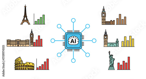 Global ai connectivity linking iconic cities businesses technology and data networks