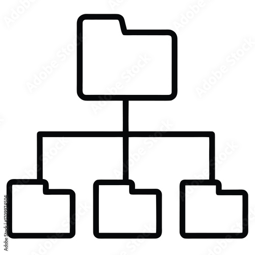 File Structure Icon – Folder Organization and Data Management Vector