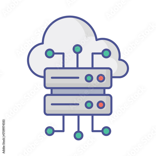 cloud hosting Vector Icon which can easily modify or edit
