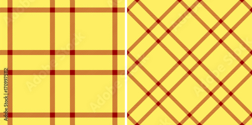 Plaid seamless textile of texture check tartan with a fabric pattern background vector. Set in halloween colors. Fashion design sample ideas.