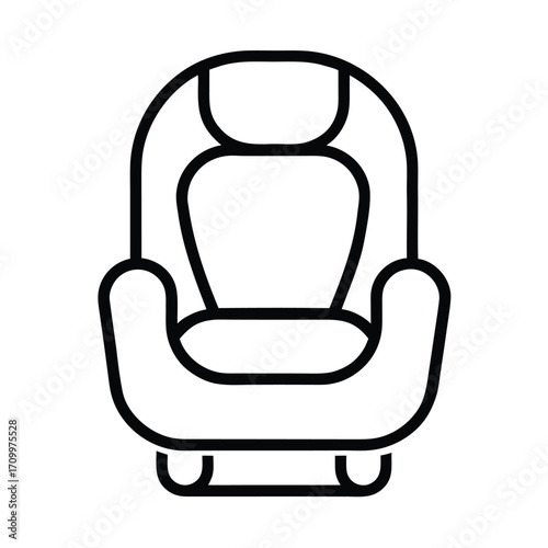 Child Car Seat Icon – Safety Equipment for Baby Travel Vector