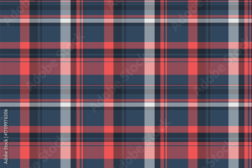 Stylish tartan pattern in navy and coral. Versatile for backgrounds, textiles, apparel, or branding projects. Seamless design for endless possibilities.