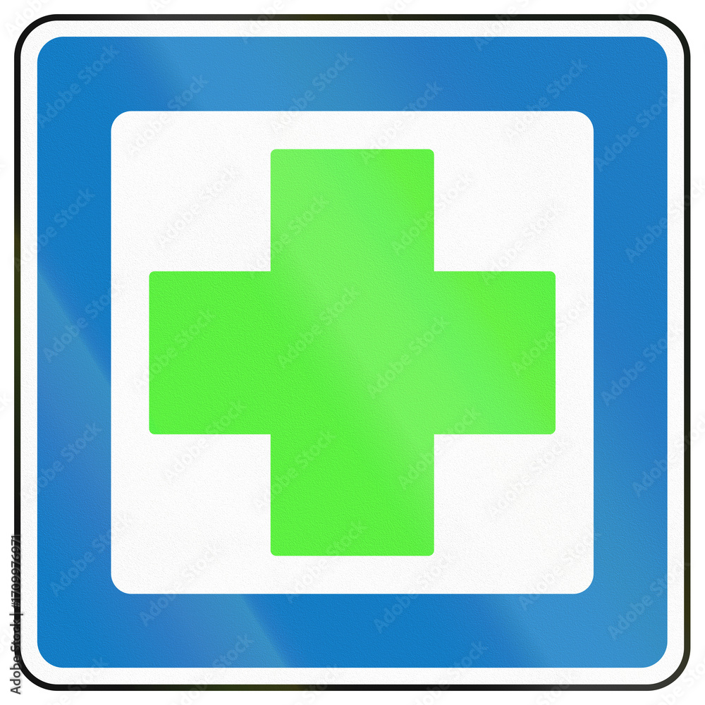 Obraz premium Danish service road sign - First aid