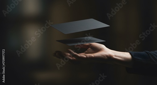 Levitating Business Card A Concept of Innovative Sales and Sophisticated Presentation