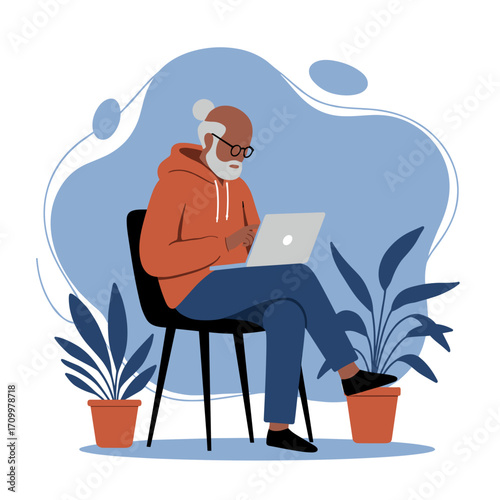Relaxed person in a hammock using a laptop, embodying remote work, digital nomad lifestyle, and work-life balance.