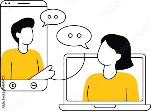 Engaging in dynamic virtual conversations online, connecting people through modern technology for seamless communication.