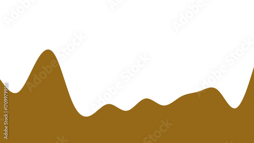 Smooth, rich brown liquid flow with a wavy border, isolated on white. Ideal for food, dessert, or sweet product packaging and branding.