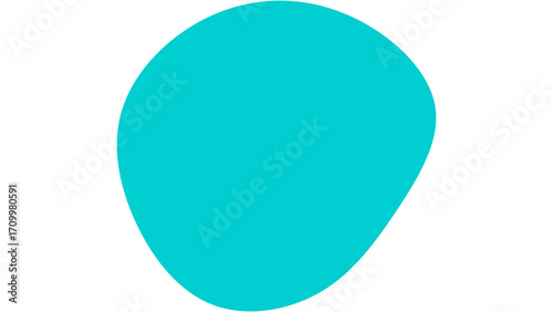Abstract turquoise blob shape on a clean white background, ideal for graphic design, web elements, or conceptual themes like fluidity and modern simplicity.