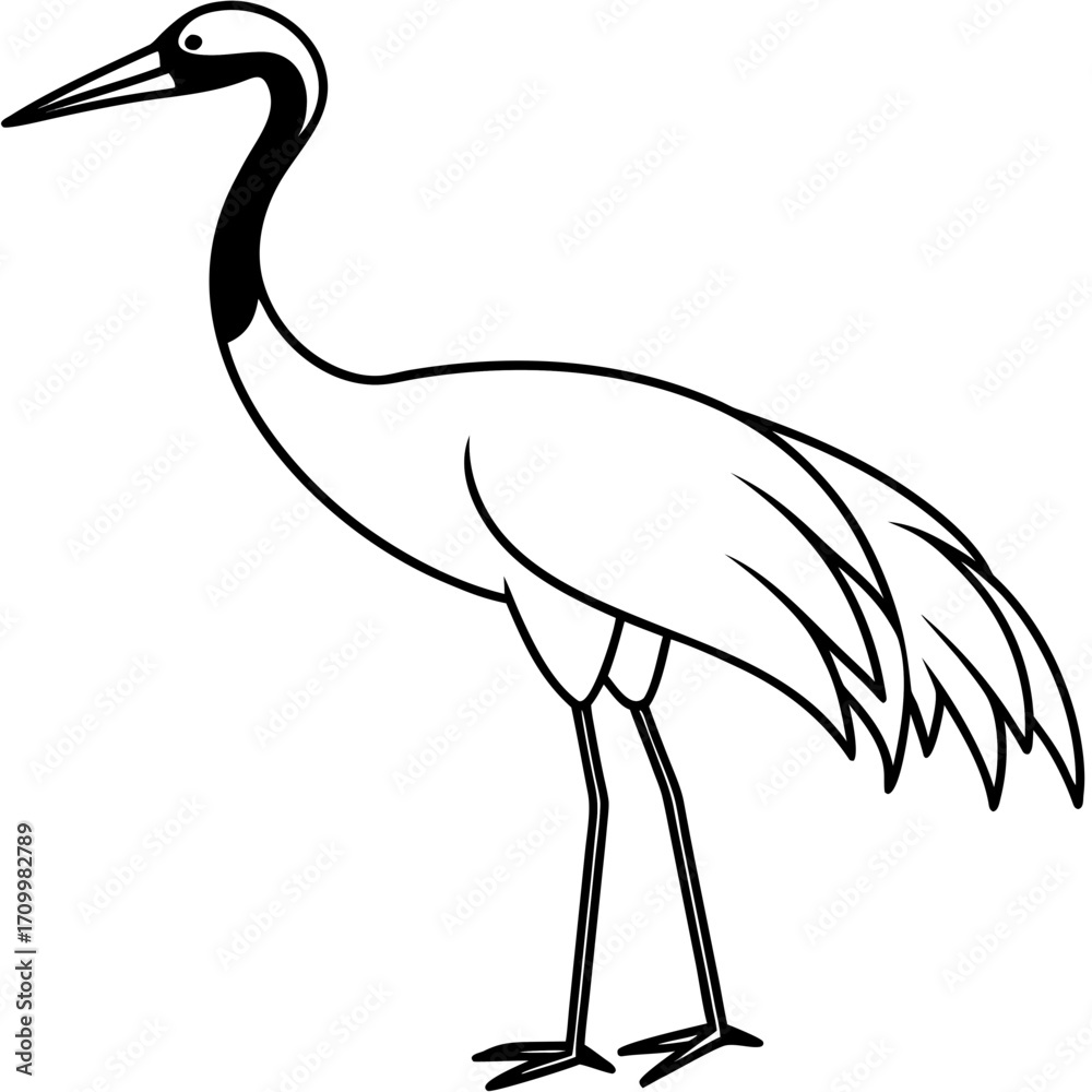 Obraz premium Crane line art vector