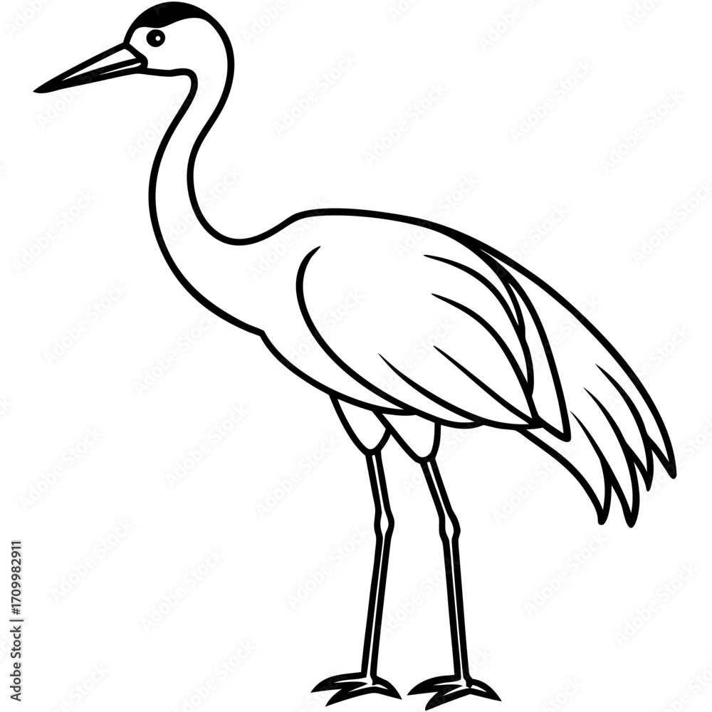 Obraz premium Crane line art vector