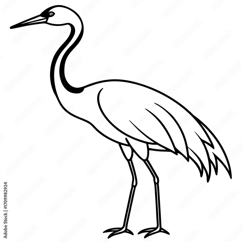 Obraz premium Crane line art vector