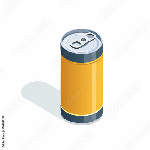 Modern orange beverage can with pull tab, perfect for product mockups and branding designs
