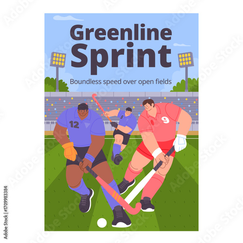 Hand Drawn Modern Cartoon Illustrations of Athletic Competition Poster