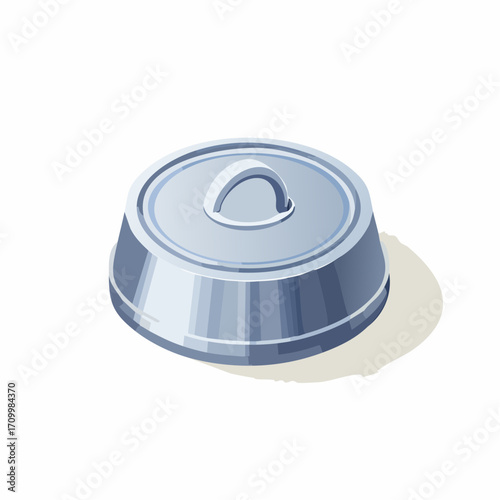 Elegant silver serving cloche with handle, perfect for culinary presentations and restaurant service