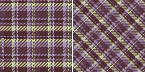 Plaid background vector of tartan fabric pattern with a textile check texture seamless. Set in dark colors. Everyday menswear fashion trends.