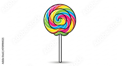 Colorful lollipop, a sweet and cheerful treat perfect for adding a touch of fun and whimsy
