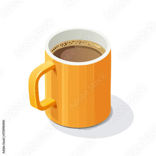 Invigorating orange mug filled with rich coffee, perfect for morning energy and cozy moments.